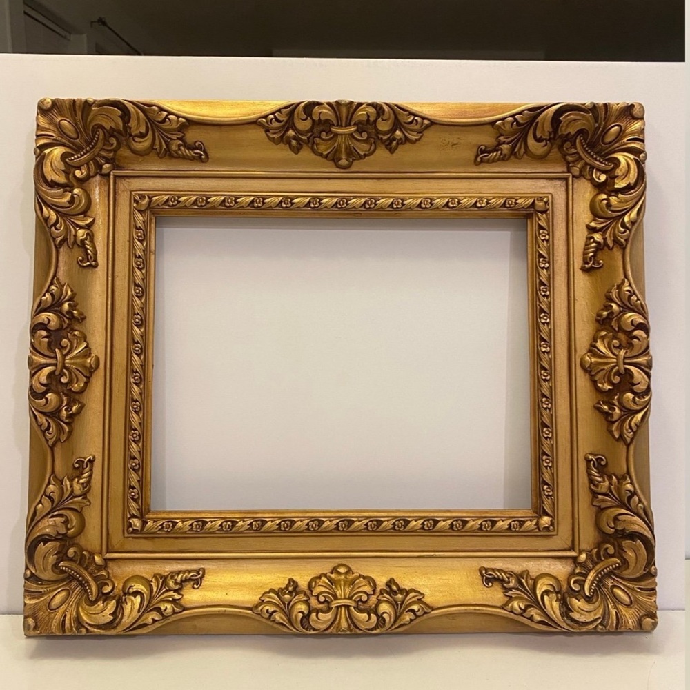 Gold color plastic frame with no glass 14 x 11